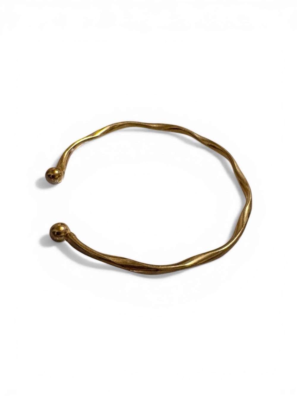 Classic Twisted Open Bangle Bracelet in Gold